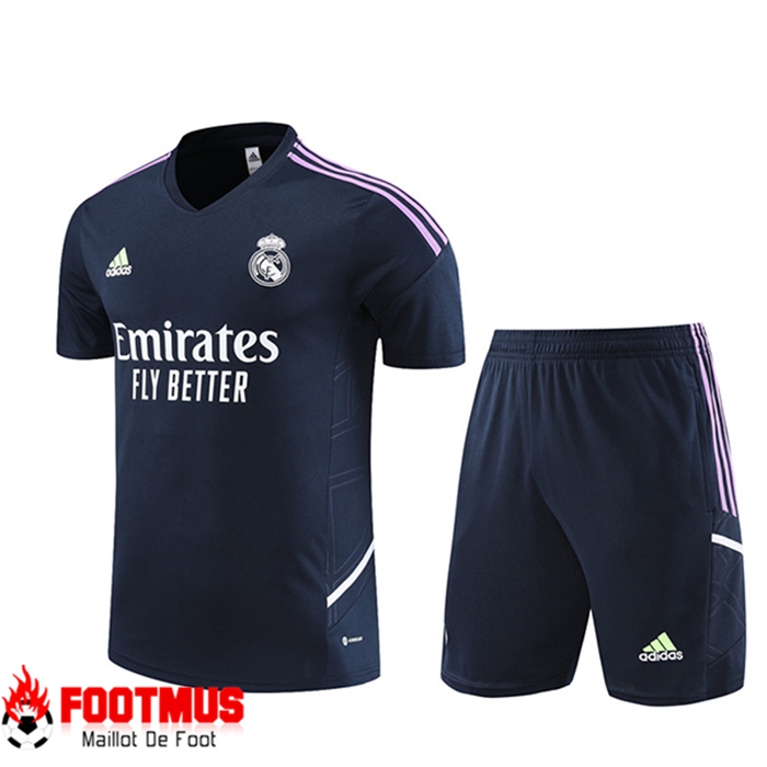 Creation Ensemble Training T Shirts Shorts Real Madrid Bleu Marine