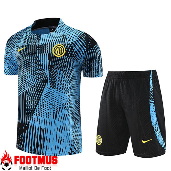 Photo Ensemble Training T Shirts Shorts Inter Milan Bleu Clair