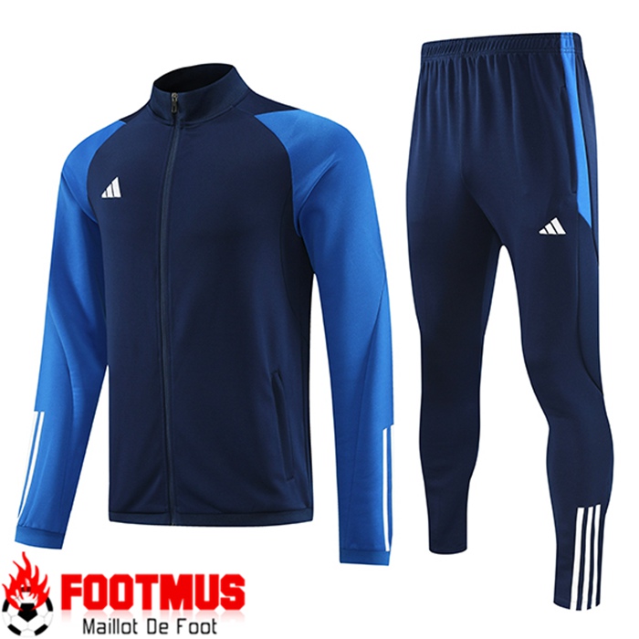 Plus Beau Ensemble Survetement De Foot Veste Adidas Bleu 2023 2024