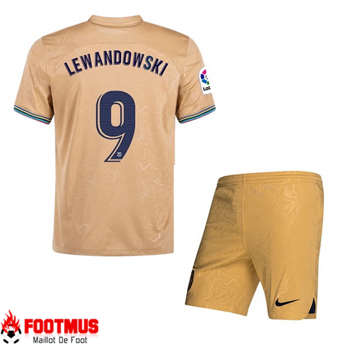 Acheter Maillot de Foot FC Barcelone (LEWANDOWSKI 9) Enfant Exterieur