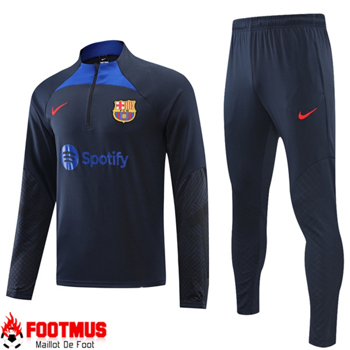 Destockage Ensemble Survetement de Foot FC Barcelone Bleu Marin 2022/