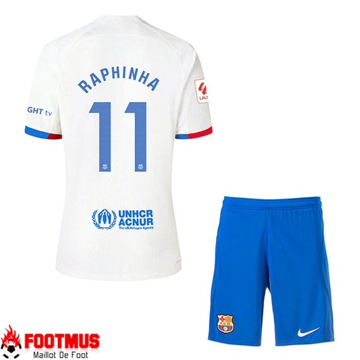 Créer Maillot Barcelona (RAPHINHA 11) Enfants 2023/2024 Exterieur Pas